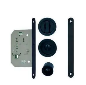 Kit serrure à condamnation pour porte coulissante NO015 Noir Eurowale