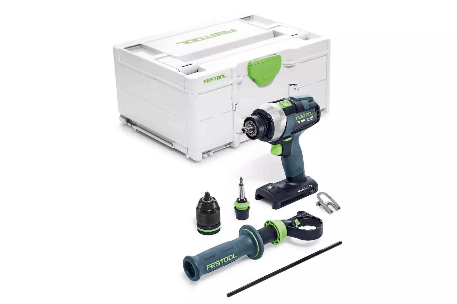 Perceuse-visseuse sans fil QUADRIVE TDC 18/4 I-Basic - FESTOOL - Sans batterie, ni chargeur - Systainer - 575601