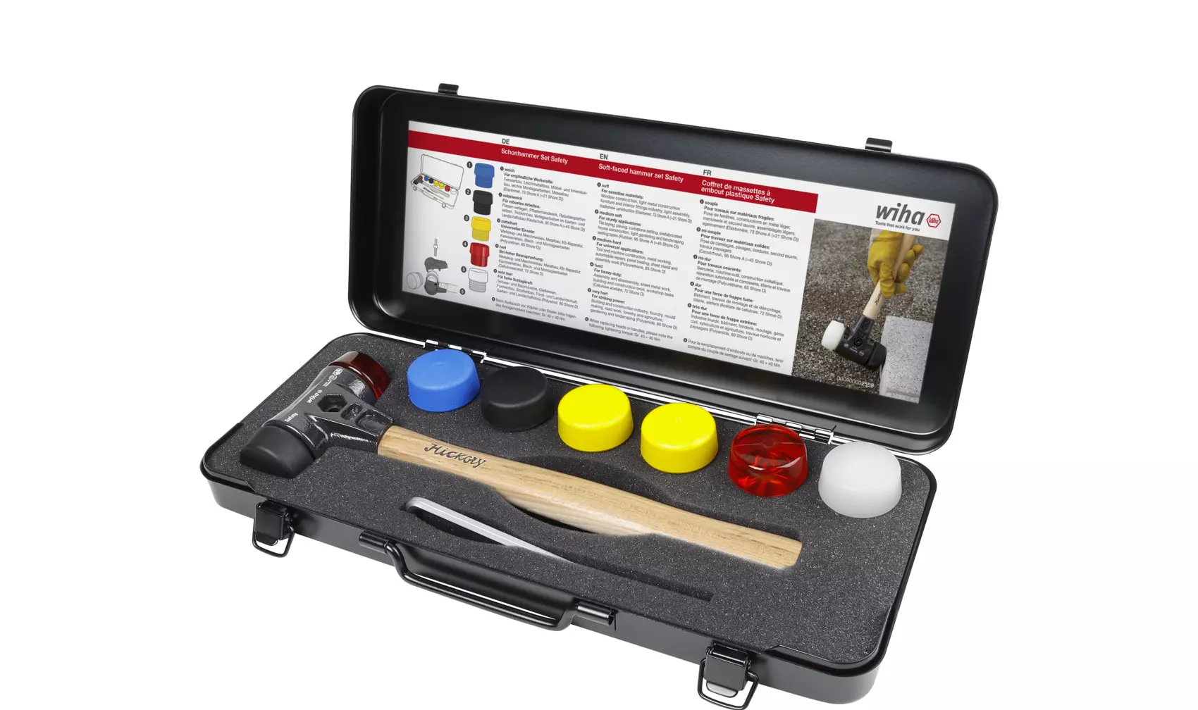 Coffret de massettes 8 embouts plastiques interchangeables Safety - 8 pièces + Coffret - WIHA - 44008