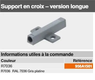 Support en croix  long pour TIP-ON Blum