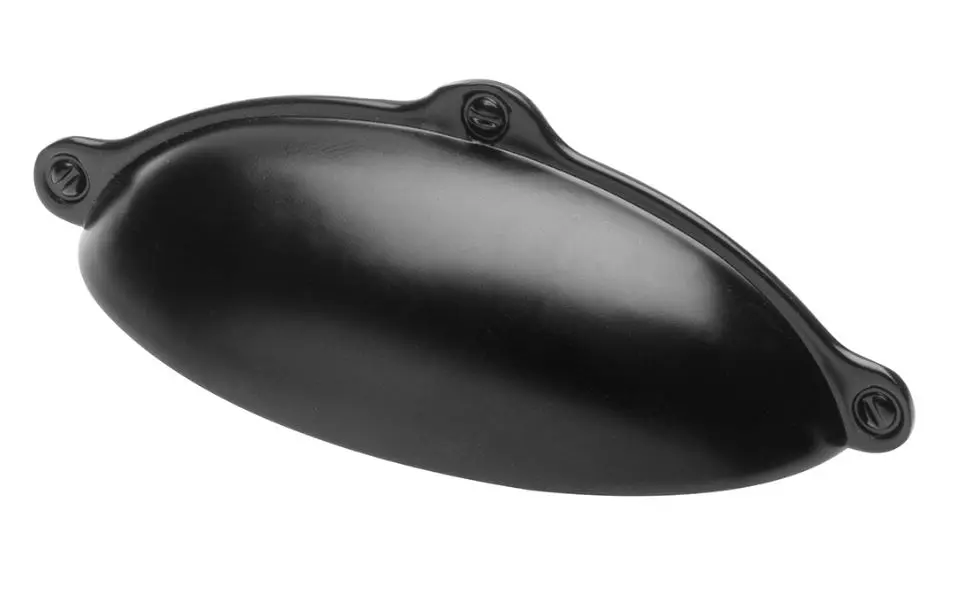 Poignée coquille Zamak Noir Mat E.64mm