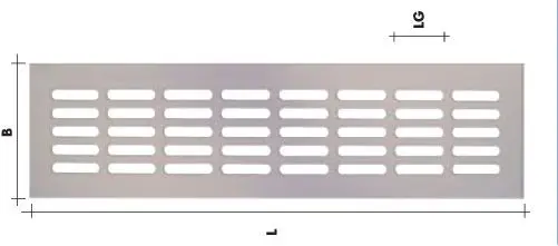 Grille aération plate à encastrer pour four, frigo..  Ht 100mm-[Modèle:100x600mm Argent]