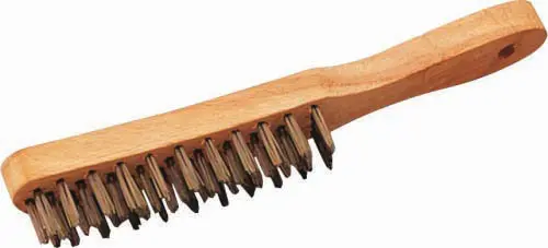Brosse métallique 4 rangs SAM à manche bois - 912-B2