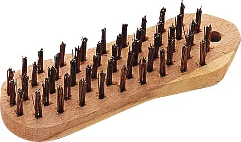 Brosse métallique 4 rangs SAM à manche bois violon - 912-B4