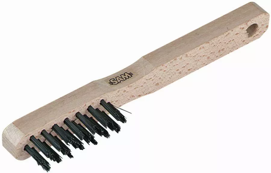 Brosse métallique 3 rangs SAM à manche bois - 912