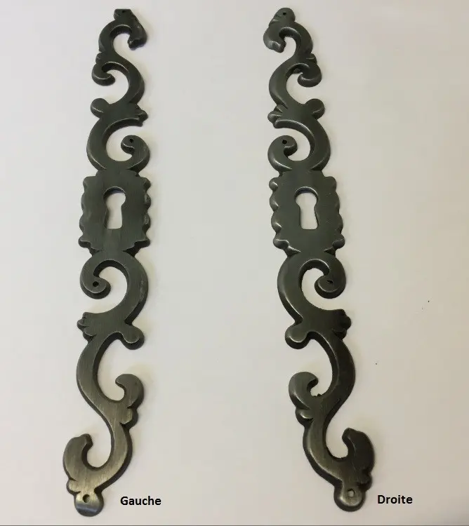 Entrée de meuble 348 zamack patiné argent