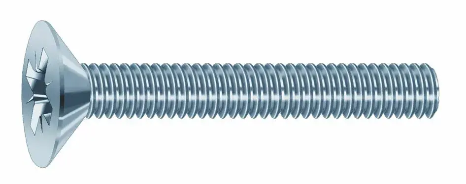 Vis Métaux Tête Fraisée Empreinte Pozidriv Acier Zingué Blanc Classe 4.8 - DIN 965-  - VISWOOD - 965