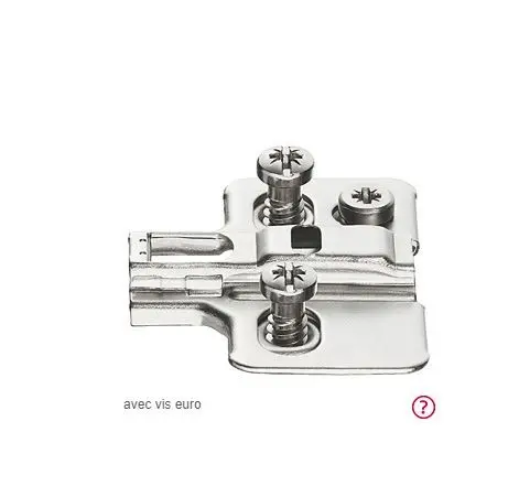 Embase avec eurovis pour charnière avec amortisseur