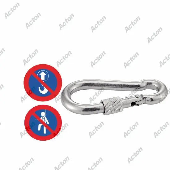 Mousqueton Avec Vis de Sécurité Inox A4 L.100mm - ACTON - Bte 5 - 6491610