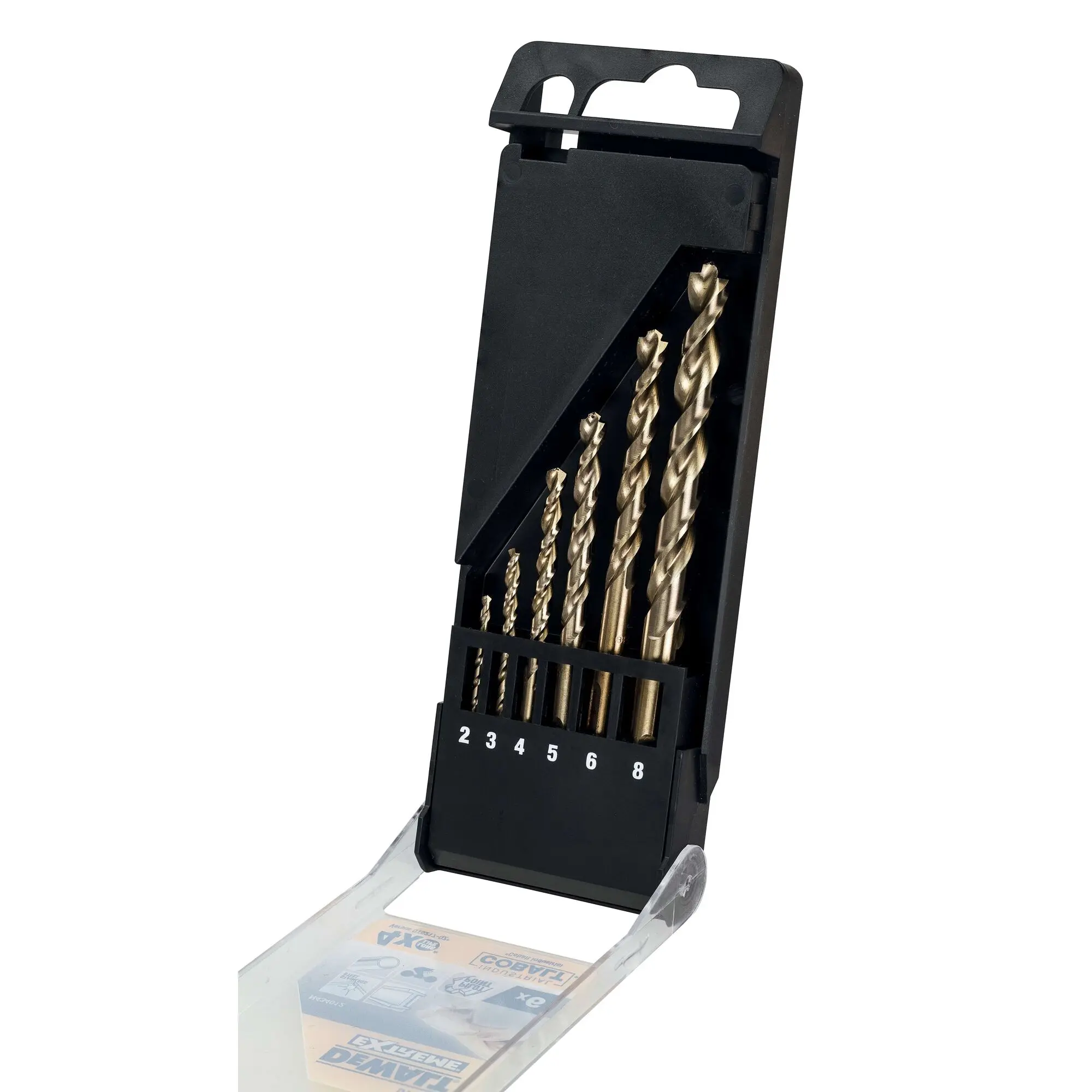Coffret plastique de 6 forets métal Extrême cobalt HSS-CO - Ø 2/3/4/5/6/8 mm - DEWALT - DT4956-QZ