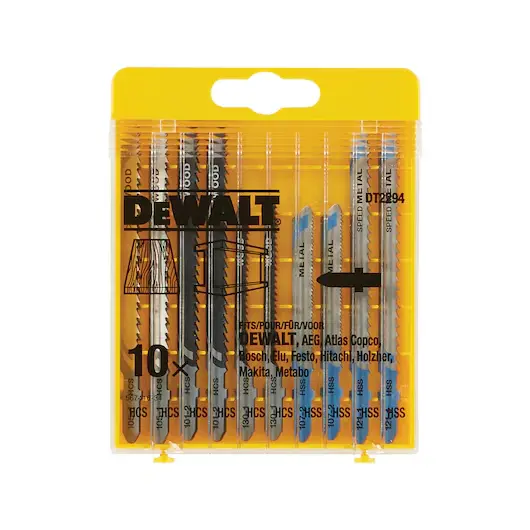 Coffret 10 lames scie sauteuse XPC bois/métal DEWALT - DT2294