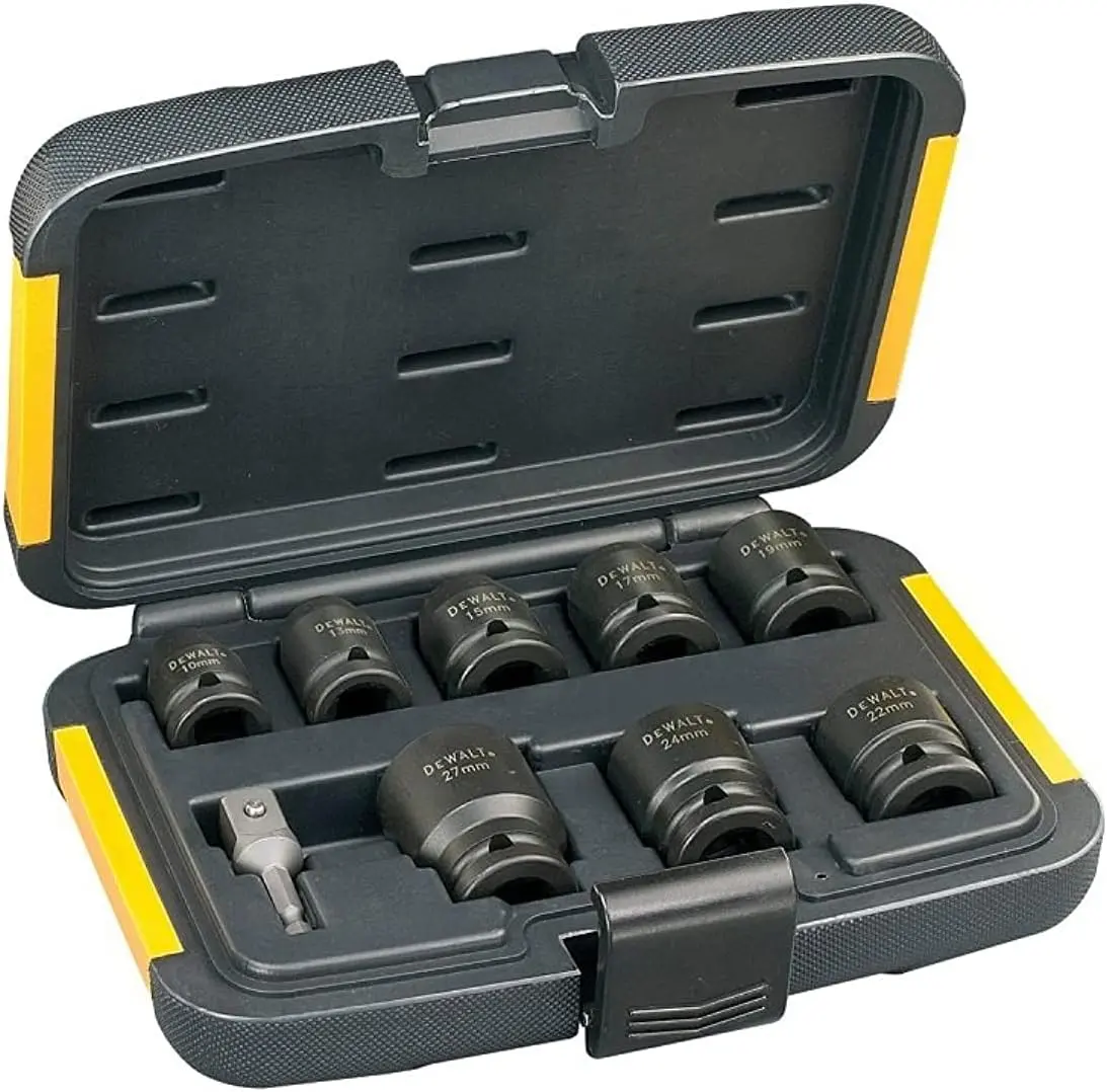 Coffret de 8 douilles à choc + Adaptateur 1/4" hexagonal vers 1/2" carré - DEWALT - DT7507-QZ
