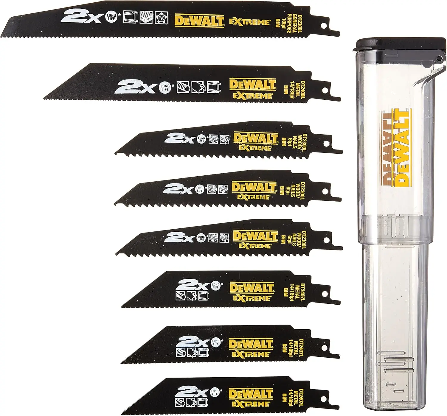 Coffret de 8 lames pour scie sabre - DEWALT - DT2443L-QZ