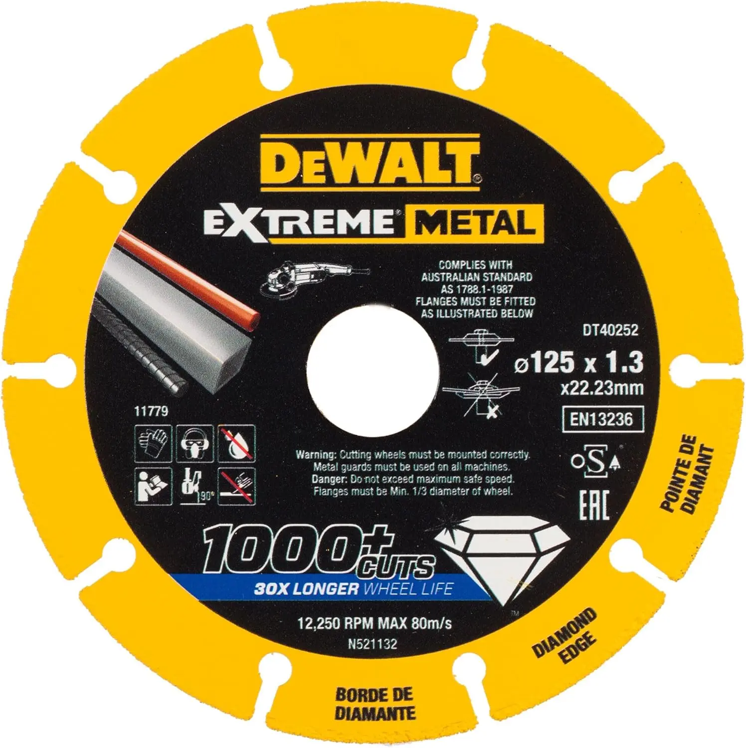 Disque Extreme métal - Ø 125 x 22,23 x 1,3 mm - DEWALT - DT40252-QZ