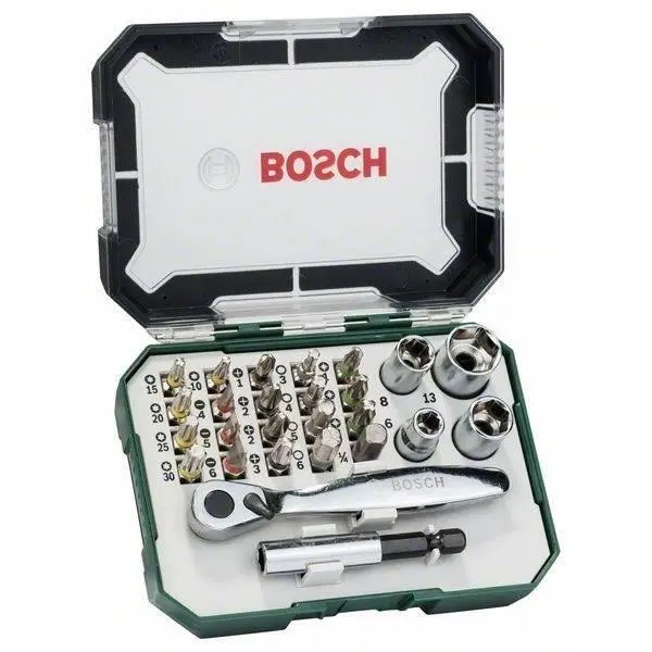 Set d’embouts de vissage + cliquet BOSCH 26 pièces - 2607017322