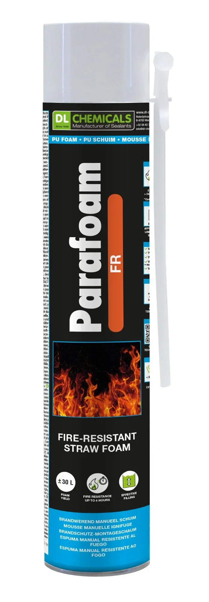 Mousse polyuréthane Parafoam FR - DL CHEMICALS - Coupe feu type FR - 750 ml - 1011