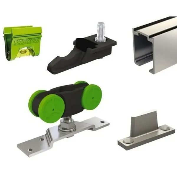 Ensemble rail aluminium et garniture MA 40 pour porte coulissante 40 kg longueur 1.9 m - MANTION - MA40B-240