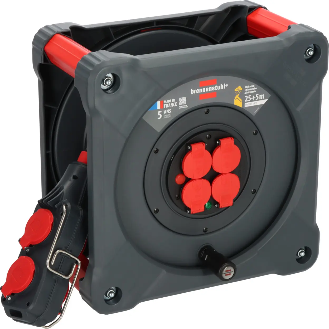 Enrouleur de câble KC 2201 4+4 Professional avec Powerblock 25+5m H07RN-F 3G2,5 - IP44 - BRENNENSTUHL - 9212301110