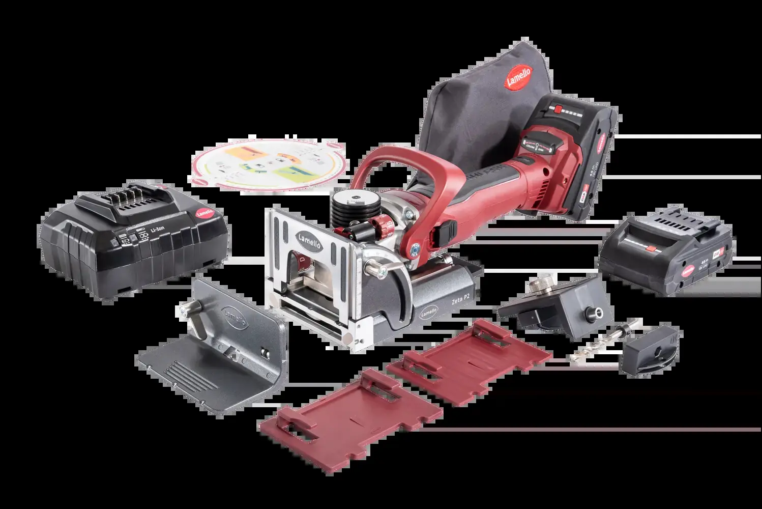 Fraiseuse Zeta P2 DP à rainurer sans fil, avec batterie et chargeur, en systainer - LAMELLO - 101801DESD