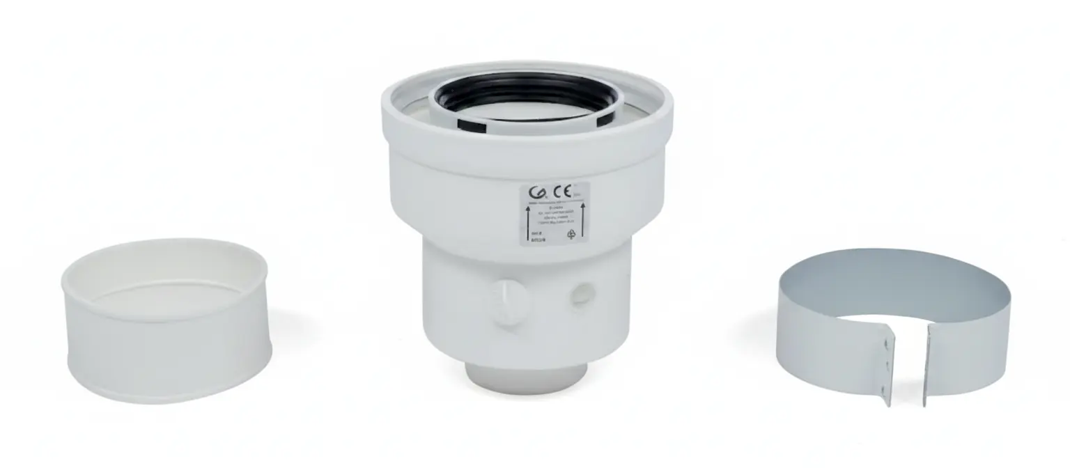Adaptateur ventouse verticale - Diam. 60/100 mm à Diam. 80/125 mm - ATLANTIC - 074010