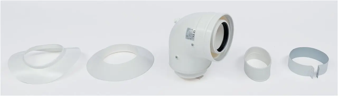 Coude adaptateur ventouse 60/100 à 80/125 - 90° - ATLANTIC - 074303