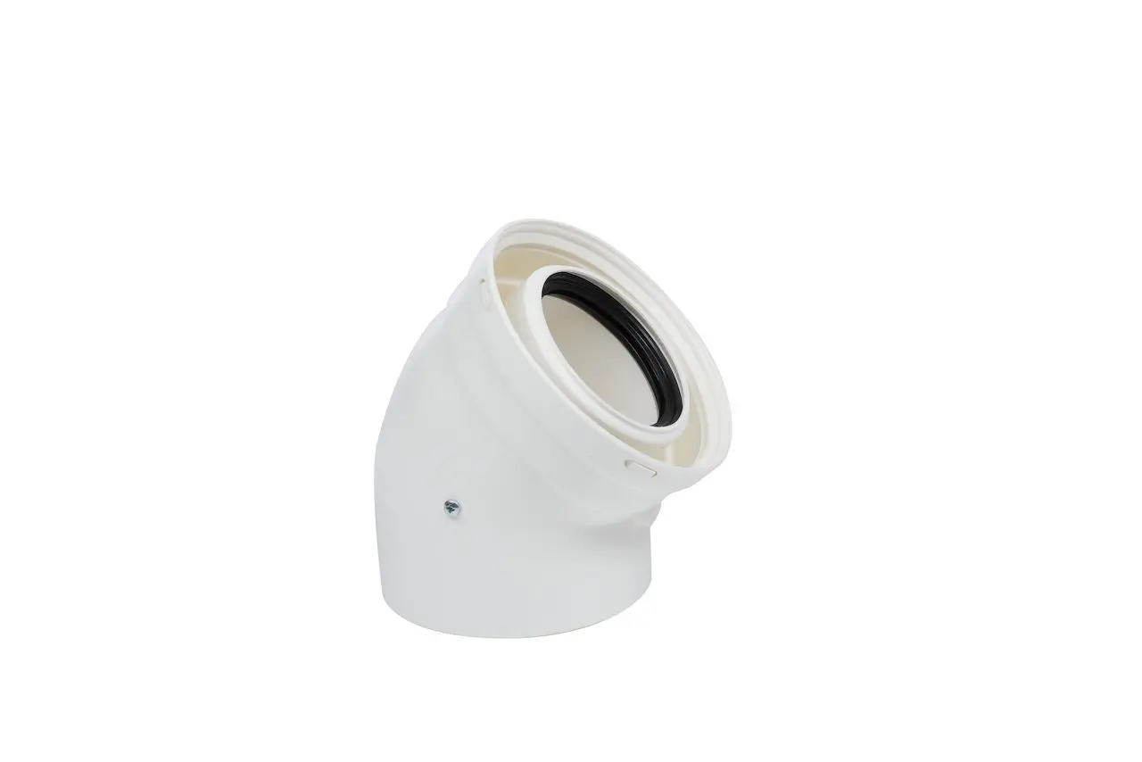 Coude ventouse diamètre 80/125 de 45 degrés - ATLANTIC - 074301