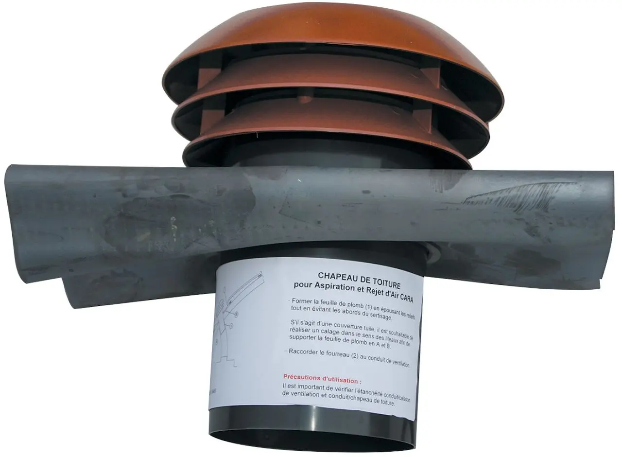 Entrée / Sortie air toiture - Gris - Diamètre 125 mm - ATLANTIC - 464056