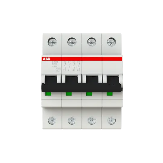 DISJONCTEUR ABB MODULAIRE- 4P - 20A - CBE C - 4500A/6KA (4 MODULES)-PEIGNABLE