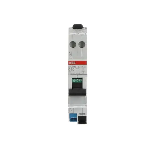 Disjoncteur modulaire - 1P+N - 10A - courbe C- 4500A/6kA-peignable-Auto - SN201SL 