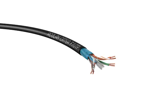 Câble F/UTP cat6a INT/EXT LSOH-FR 4P boite 200m noir Dca