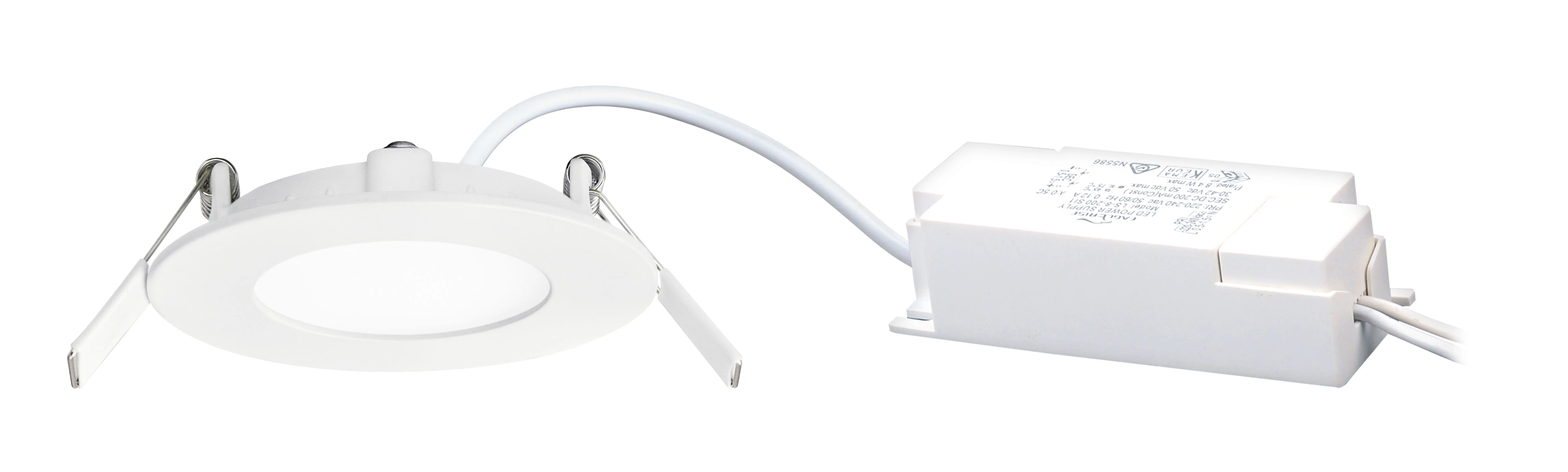 FLAT LED Encastré plat rond fixe blanc 110° LED intég. 5W 4000K 450lm - ARIC - 50359