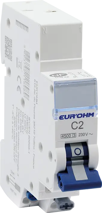 Disjoncteur PH+N 2A 4.5kA courbe C automatique - EUROHM - 20302