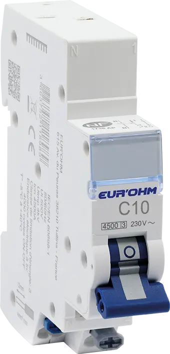 Disjoncteur PH+N 10A 4.5kA courbe C automatique - EUROHM - 20310