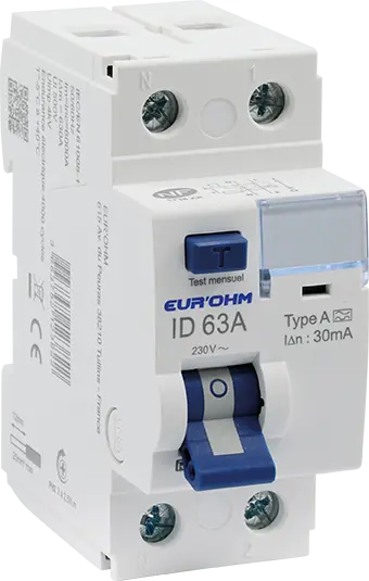 Disjoncteur Différentiel 2x63A 30mA Type A à Vis - Haute Performance - EUROHM - 23853