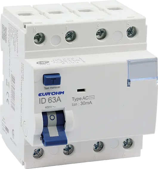 Interrupteur Différentiel 4x63A 30mA Type AC - EUROHM - 23940