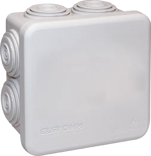 Boîte de dérivation 80x80x45 Sum'ohm étanche 7 entrées Gris IP55/IK07 - EUROHM - 50003