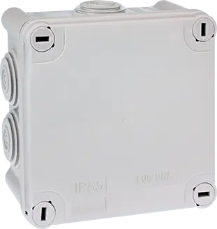 Boîte de dérivation 100x100x60 Sum'ohm étanche 7 embouts Gris avec couvercle 1/4tour - EUROHM - 50004