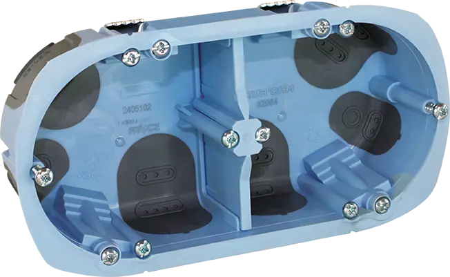 Boîte d'encastrement étanche à l'air XL Air'métic Eur'Ohm 2 postes Diam. 67 prof. 40mm - EUROHM - 52064