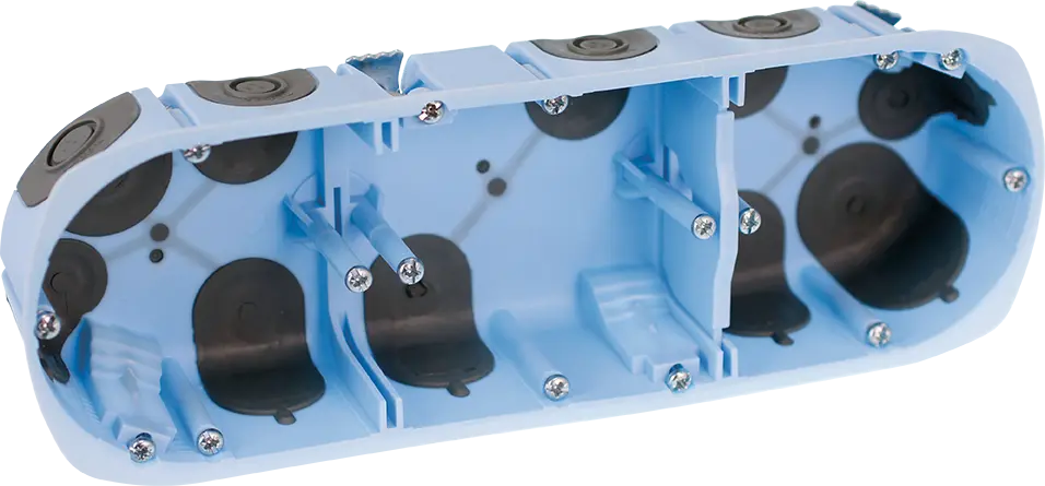 BOITE ENCASTREMENT PLACO TRIPLE AIR'METIC 67 P40 Boîte d'encastrement étanche à l'air XL Air'métic 3 postes Diam. 67 prof. 40mm - EUROHM - 52066
