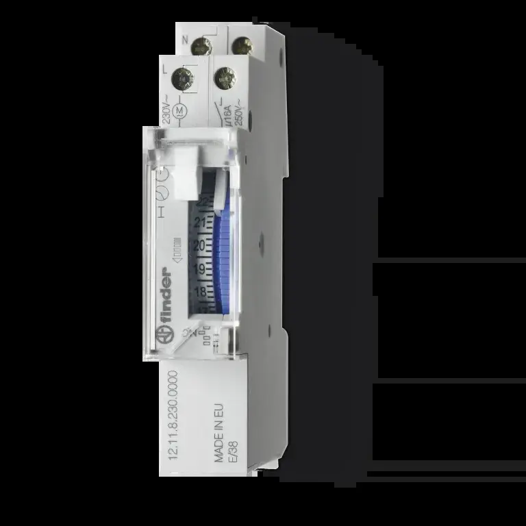 Horloge journalière mécanique 1NO 16A 230V AC, avec réserve de marche - FINDER - 121182300000