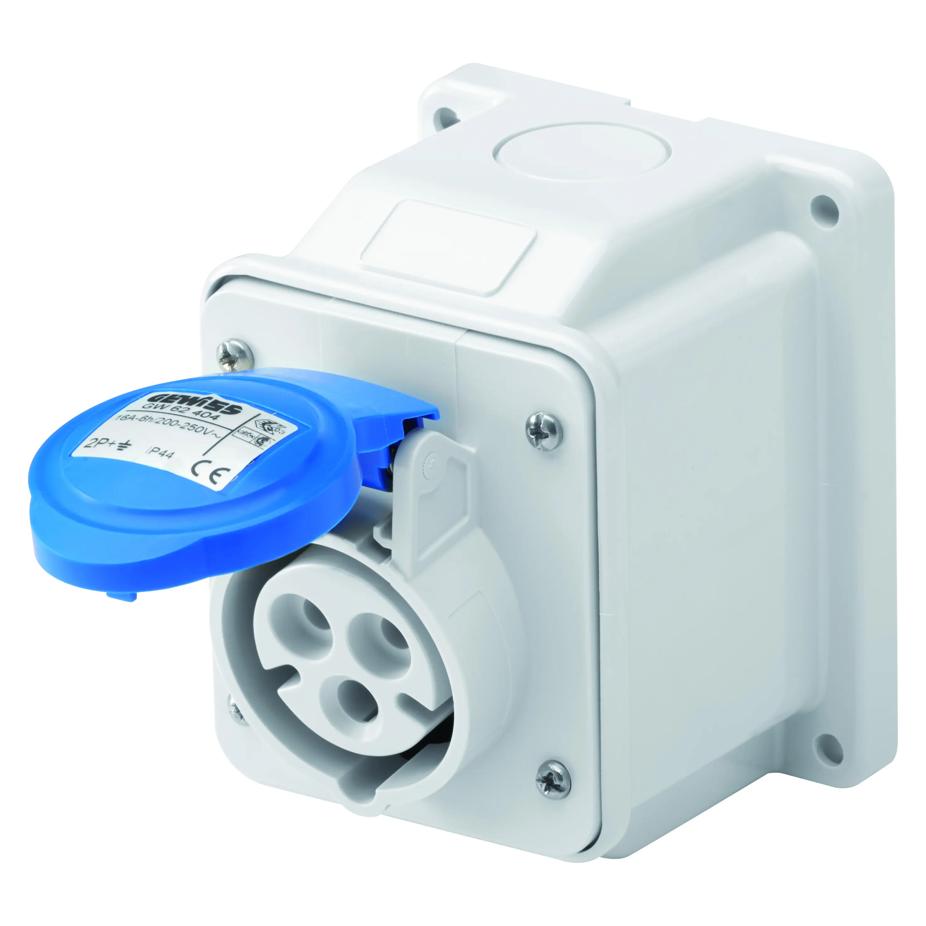 SOCLE MURAL FEMELLE IEC DE PR.10°PR.SAI.2P+T 16A 230V 6H