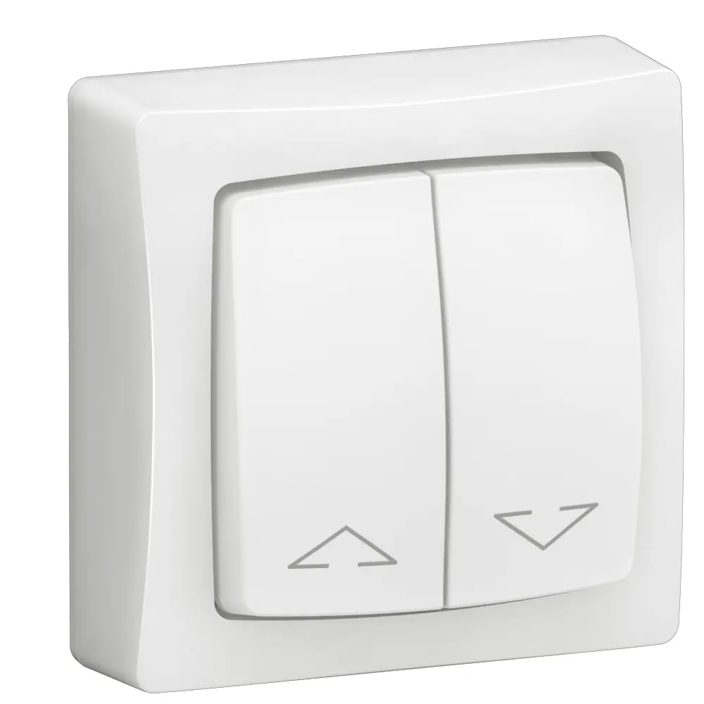 Double interrupteur pour volets roulants Appareillage saillie complet - blanc