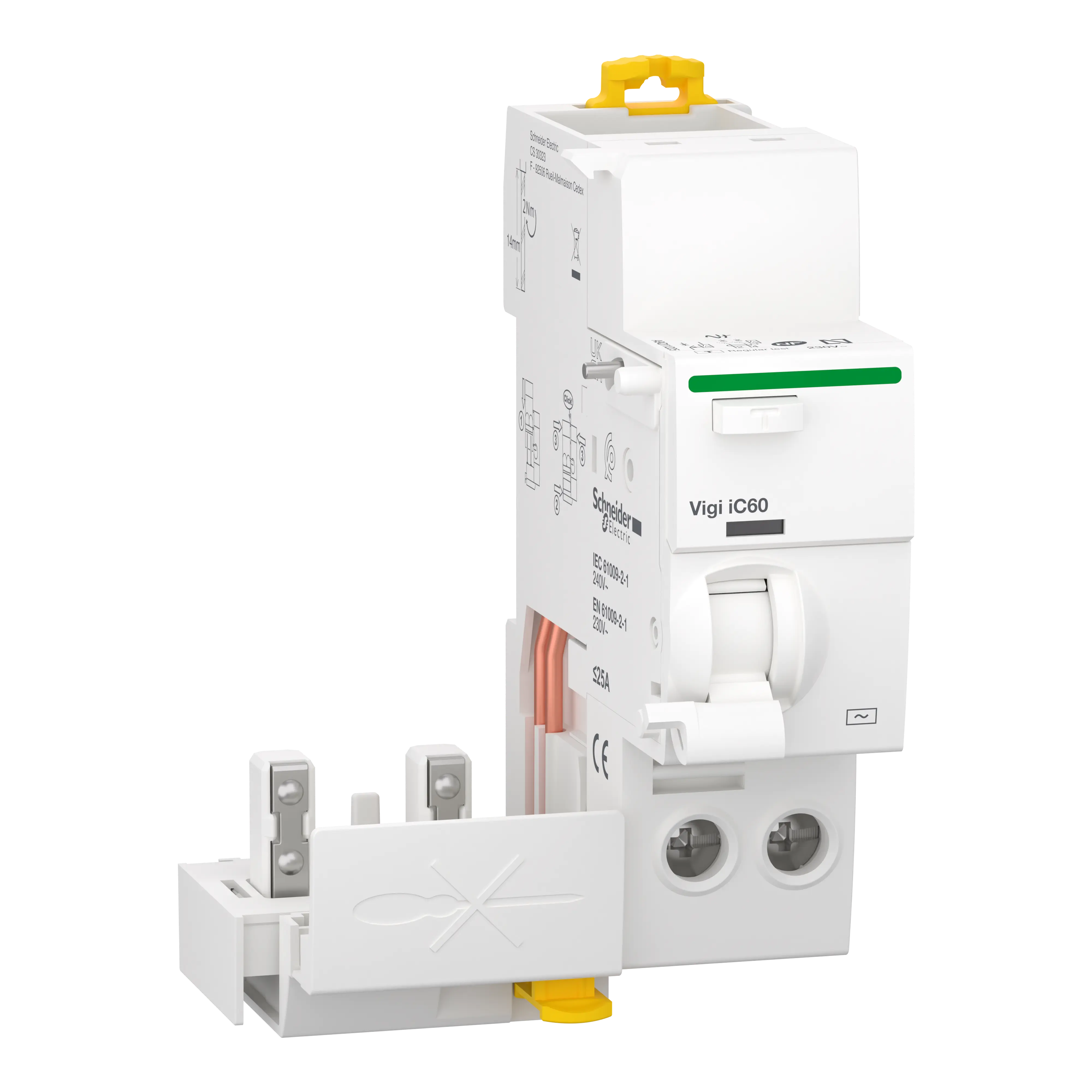 Acti9 Vigi iC60 - Bloc diff 230Vca (Ph/N) - 2P - 25A - 30mA - Type AC - SCHNEIDER ELECTRIC - A9Q11225