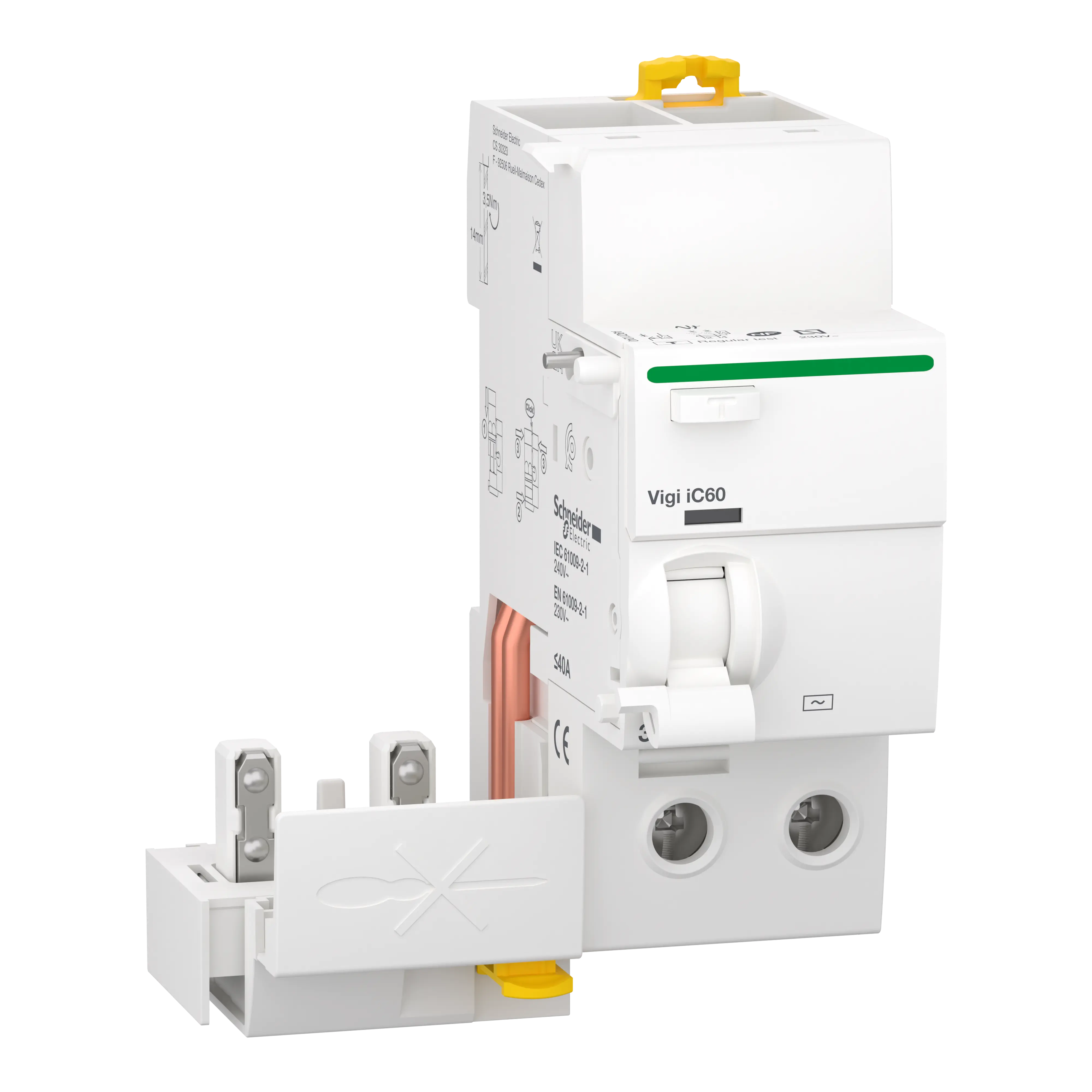 Acti9 Vigi iC60 - Bloc diff 230Vca (Ph/N) - 2P - 40A - 30mA - Type AC - SCHNEIDER ELECTRIC - A9Q11240