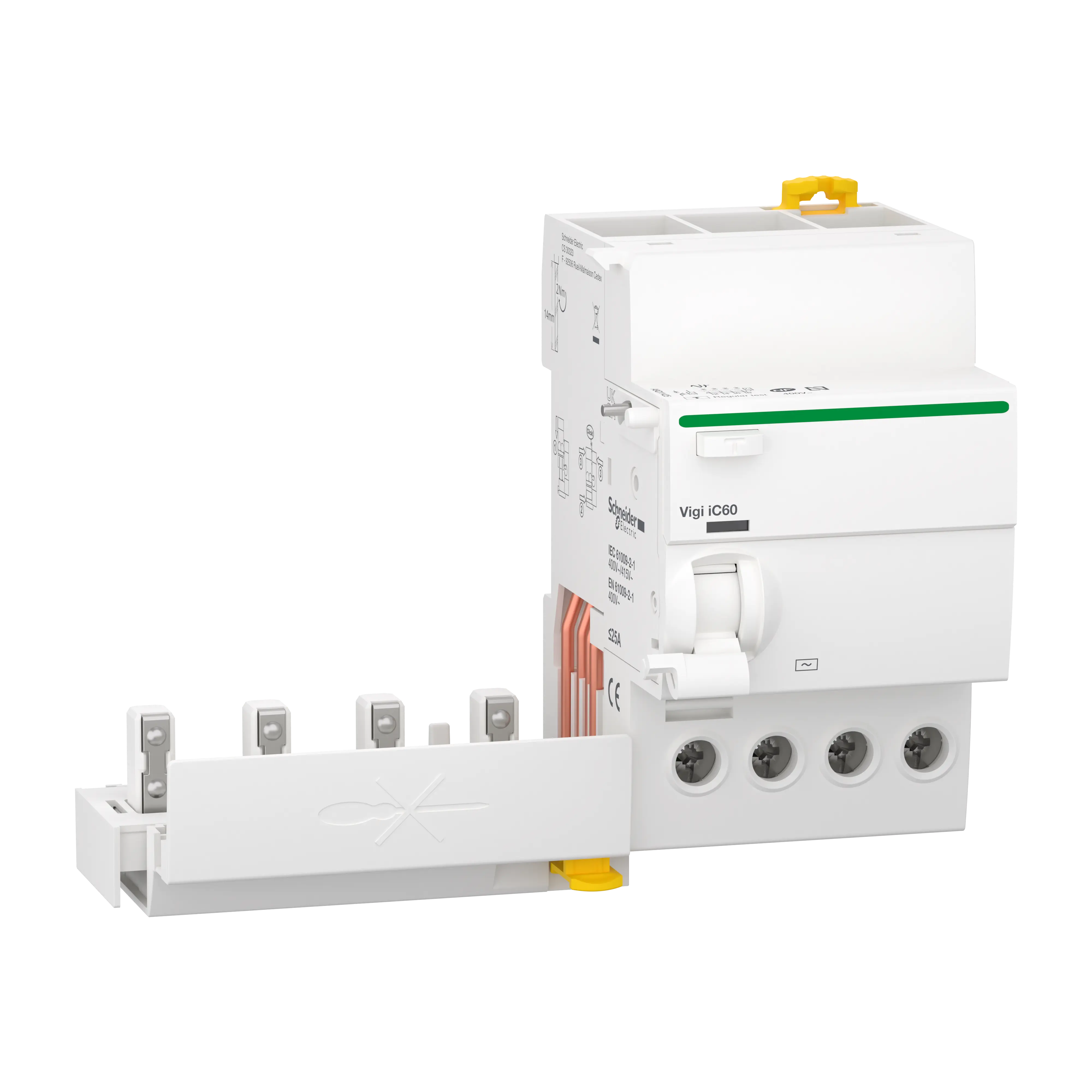 Acti9 Vigi iC60 - Bloc diff 400Vca (Ph/Ph) - 4P - 25A - 30mA - Type AC - SCHNEIDER ELECTRIC - A9Q11425