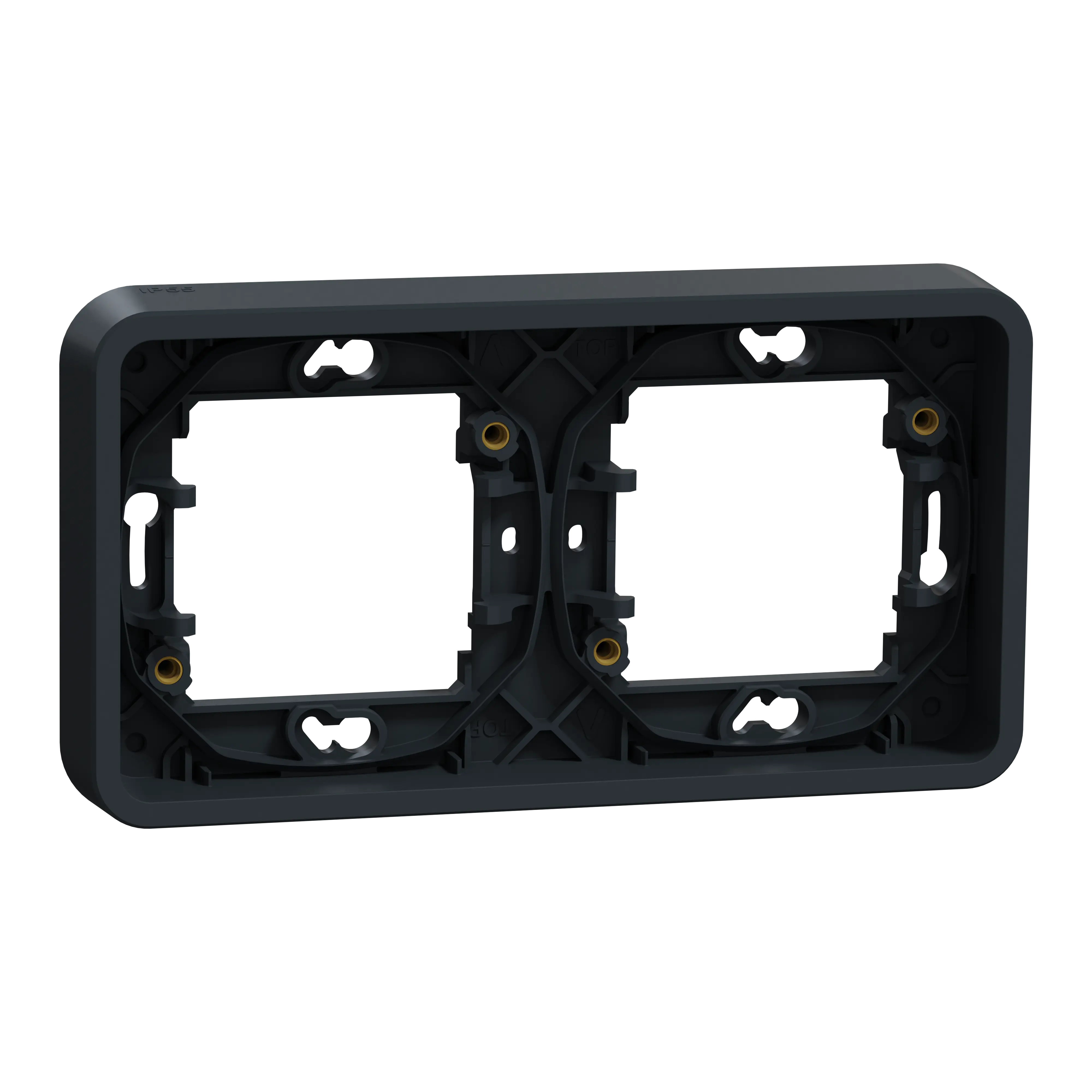Mureva Styl - Cadre 2 postes horizontal - encastré - IP55 - IK08 - gris - SCHNEIDER ELECTRIC - MUR34101