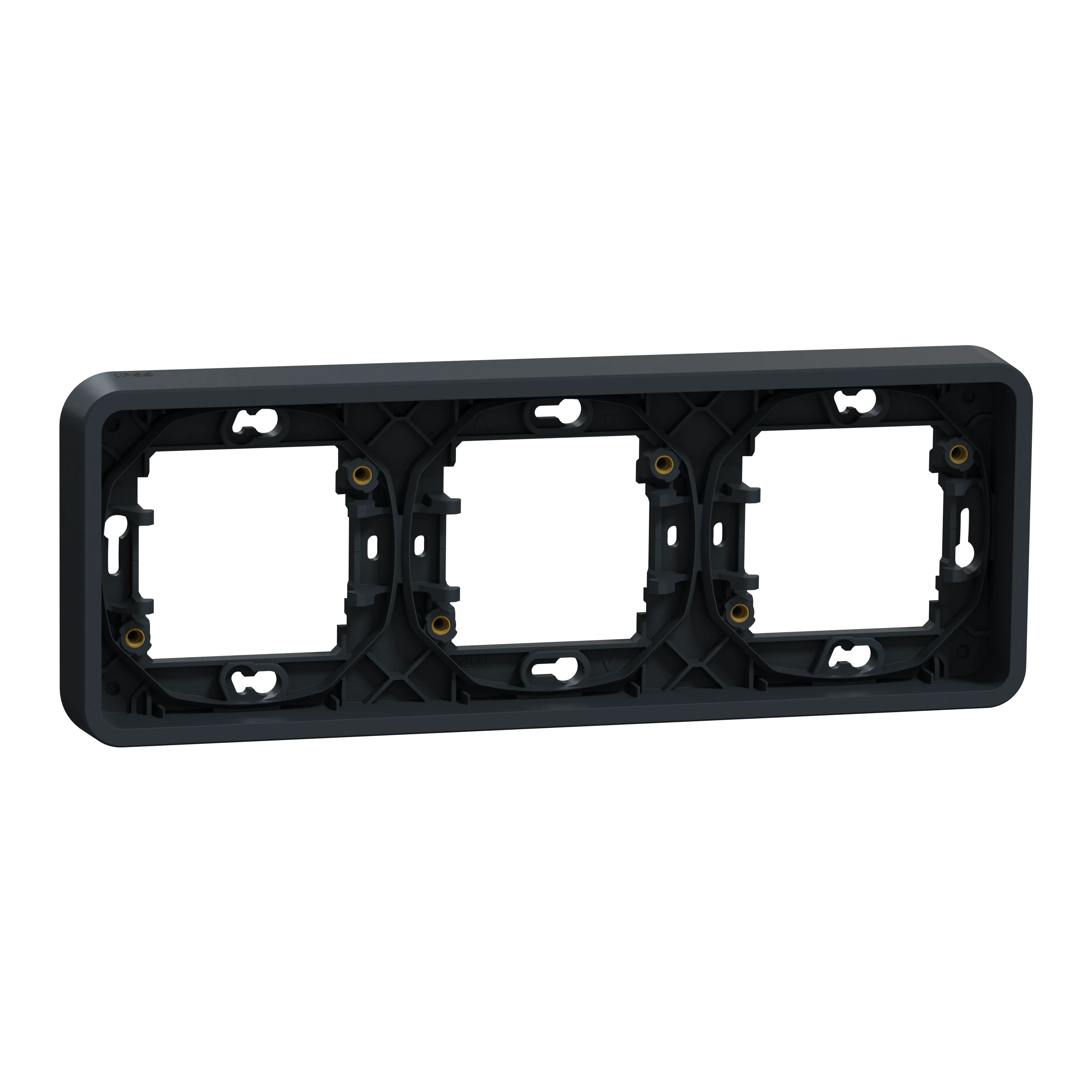 Mureva Styl - Cadre 3 postes horizontal - encastré - IP55 - IK08 - gris - SCHNEIDER ELECTRIC - MUR34109