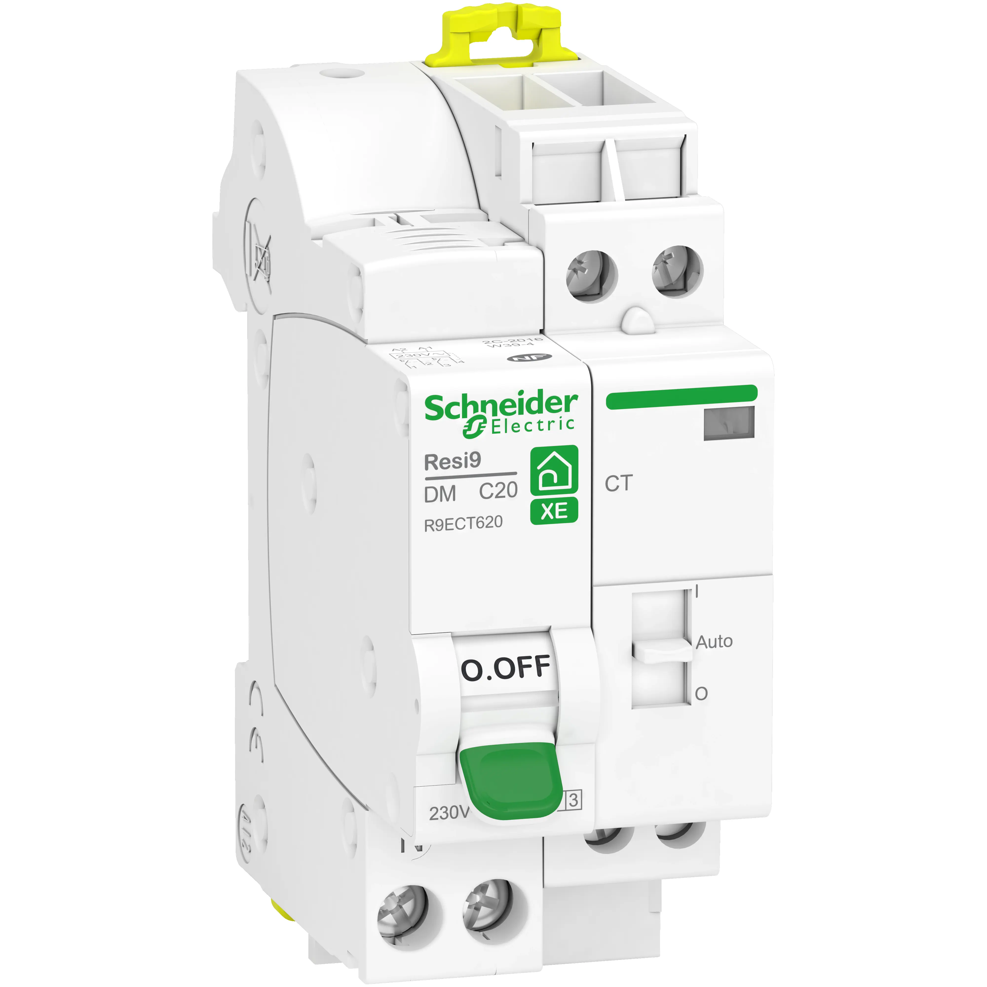 Resi9 XE - combiné disj+contacteur - 1P+N - 20A - courbe C - embrochable - SCHNEIDER ELECTRIC - R9ECT620