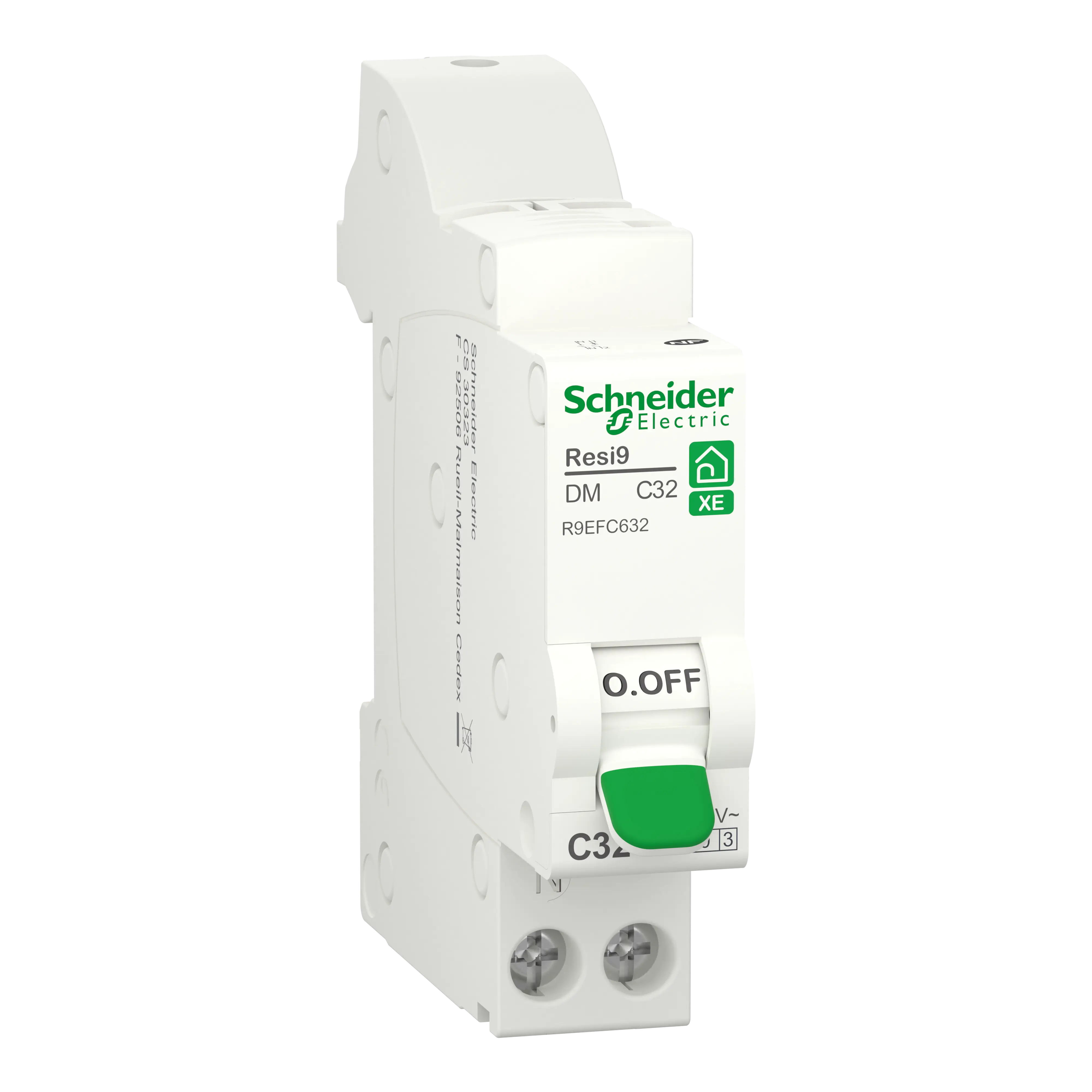 Resi9 XE - disjoncteur modulaire - 1P+N - 32A - courbe C - embrochable - SCHNEIDER ELECTRIC - R9EFC632