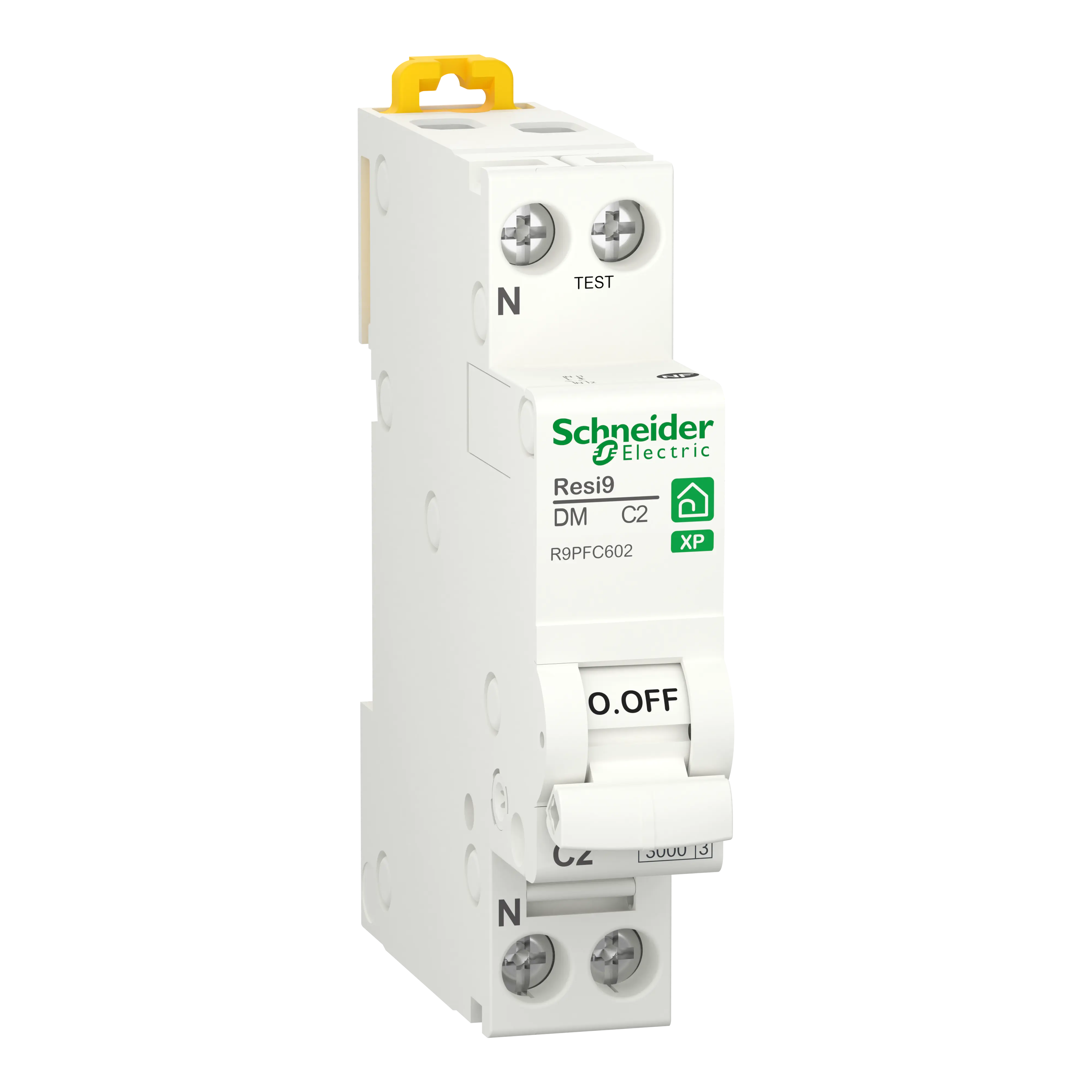 Resi9 - disjoncteur modulaire - 1P+N - 2A - courbe C - peignable - SCHNEIDER ELECTRIC - R9PFC602